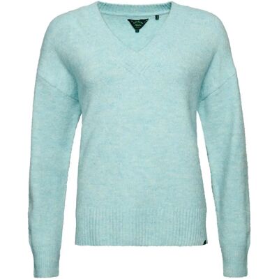 Oversize-Pullover mit V-Ausschnitt, Damen Superdry Bleu S Femme Oversize-Pullover mit V-Ausschnitt, Damen Superdry Bleu S Femme