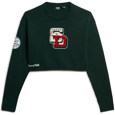Pullover Crop Damen Superdry Varsity Vert XL Femme Pullover Crop Damen Superdry Varsity Vert XL Femme
