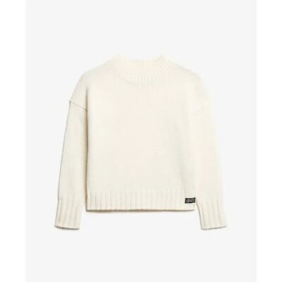 Pullover mit Schornsteinkragen, Damen Superdry Essential Blanc L Femme Pullover mit Schornsteinkragen, Damen Superdry Essential Blanc L Femme