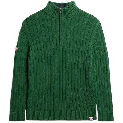 Damen Rugby-Pullover mit Stehkragen aus Strick Superdry Vert S Femme Damen Rugby-Pullover mit Stehkragen aus Strick Superdry Vert S Femme