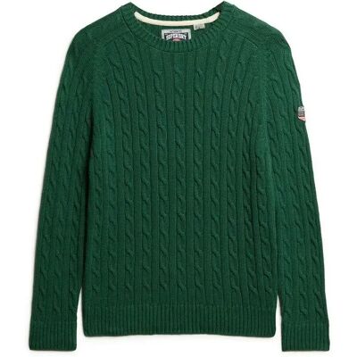 Großer Pullover mit Zopfmuster für Frauen Superdry Vert M Femme Großer Pullover mit Zopfmuster für Frauen Superdry Vert M Femme