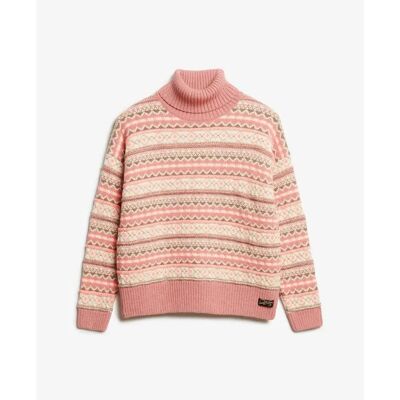 Gestreifter Strukturpullover für Damen Superdry Beige XL Femme Gestreifter Strukturpullover für Damen Superdry Beige XL Femme