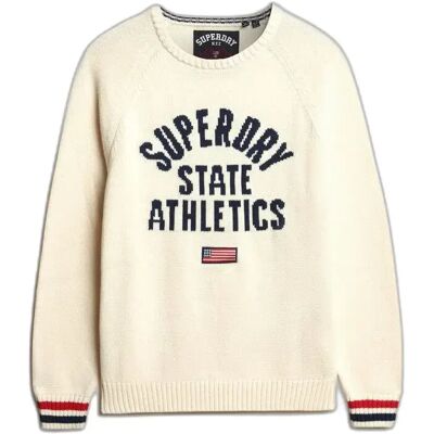 Pullover Damen Superdry Slouchy Intarsia Blanc XL Femme Pullover Damen Superdry Slouchy Intarsia Blanc XL Femme