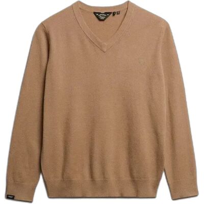 Klassischer V-Ausschnitt Pullover für Damen Superdry Beige XS Femme Klassischer V-Ausschnitt Pullover für Damen Superdry Beige XS Femme