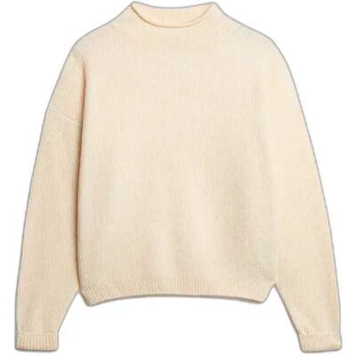 Damen Pullover mit Stehkragen Superdry Beige M Femme Damen Pullover mit Stehkragen Superdry Beige M Femme
