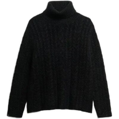 Damen Pullover aus strukturiertem Material mit Rollkragen Superdry Noir L Femme Damen Pullover aus strukturiertem Material mit Rollkragen Superdry Noir L Femme