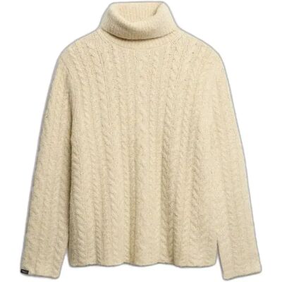 Damen Pullover aus strukturiertem Material mit Rollkragen Superdry Beige L Femme Damen Pullover aus strukturiertem Material mit Rollkragen Superdry Beige L Femme