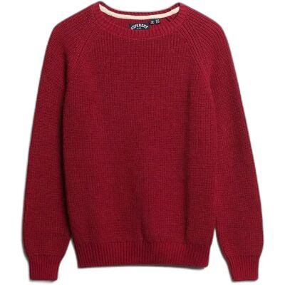Lässiger Rippstrickpullover für Damen Superdry Rouge XS Femme Lässiger Rippstrickpullover für Damen Superdry Rouge XS Femme