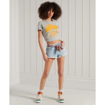 Shorts für Damen Superdry Bleu 26 Femme Shorts für Damen Superdry Bleu 26 Femme