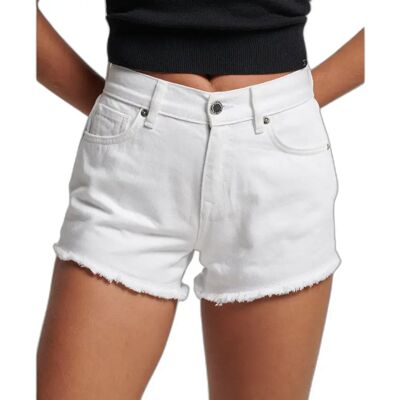 Jeansshorts mit hoher Taille Frau Superdry Blanc 30 Femme Jeansshorts mit hoher Taille Frau Superdry Blanc 30 Femme