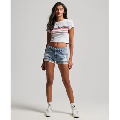 Denim Shorts für Damen Superdry Bleu 24 Femme Denim Shorts für Damen Superdry Bleu 24 Femme