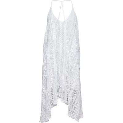 Mittellanges Kleid aus Spitze Damen Superdry Blanc L Femme Mittellanges Kleid aus Spitze Damen Superdry Blanc L Femme