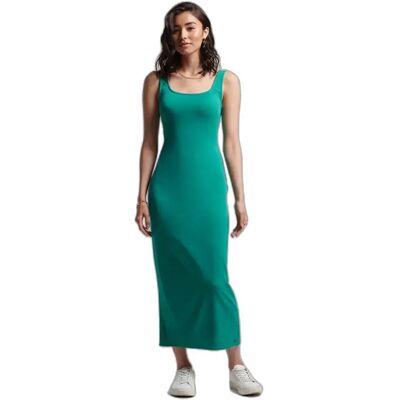 Halblanges Kleid aus Jersey mit quadratischem Ausschnitt, Damen Superdry Vert S Femme Halblanges Kleid aus Jersey mit quadratischem Ausschnitt, Damen Superdry Vert S Femme