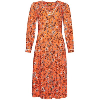 Tageskleid mittellang V-Ausschnitt Frau Superdry Orange XS Femme Tageskleid mittellang V-Ausschnitt Frau Superdry Orange XS Femme