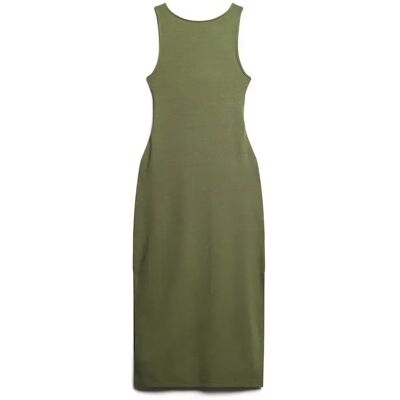 Damen Midikleid mit drehbarem Rückenteil aus Jersey Superdry Vert 2XS Femme Damen Midikleid mit drehbarem Rückenteil aus Jersey Superdry Vert 2XS Femme