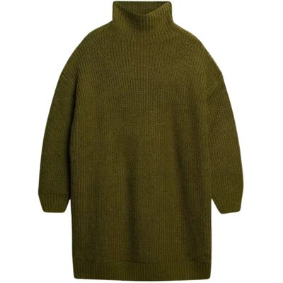 Dicke, gerippte Strickkleid für Damen Superdry Vert M Femme Dicke, gerippte Strickkleid für Damen Superdry Vert M Femme