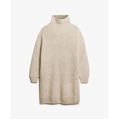 Dicke gerippte Strickkleid für Frauen Superdry Gris XS Femme Dicke gerippte Strickkleid für Frauen Superdry Gris XS Femme