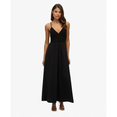 Langes Jersey-Kleid für Frauen Superdry Noir 2XS Femme Langes Jersey-Kleid für Frauen Superdry Noir 2XS Femme