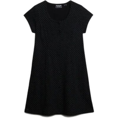 Kurzes Damenhemdkleid Superdry Noir M Femme Kurzes Damenhemdkleid Superdry Noir M Femme