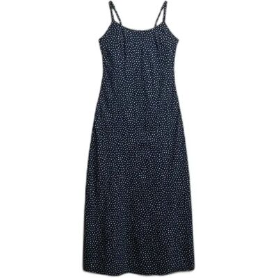 Lange gemusterte Damen-Kleid Superdry Cami Bleu S Femme Lange gemusterte Damen-Kleid Superdry Cami Bleu S Femme