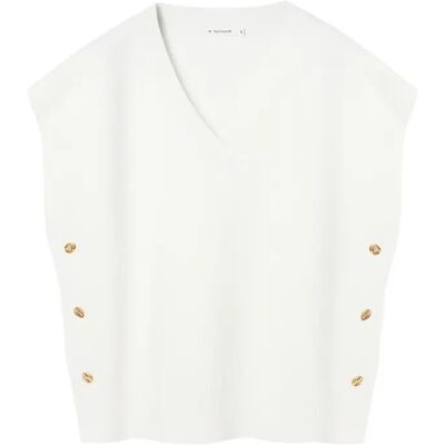 Strickweste aus Viskose für Damen Tatuum Kama 1 Lenzing Ecovero Blanc M Femme Strickweste aus Viskose für Damen Tatuum Kama 1 Lenzing Ecovero Blanc M Femme