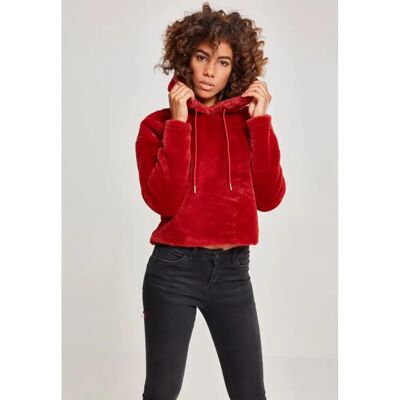 Urban Classics Hoodie Damen Urban Classic Oversized teddy Rouge XS Femme Urban Classics Hoodie Damen Urban Classic Oversized teddy Rouge XS Femme