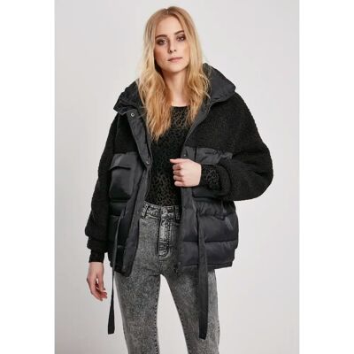 Damenjacke Urban Classics sherpa mix puffer (grandes tailles) Noir 3XL Femme Damenjacke Urban Classics sherpa mix puffer (grandes tailles) Noir 3XL Femme