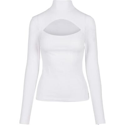 Langarm-T-Shirt mit Rollkragen für Frauen Urban Classics Blanc XS Femme Langarm-T-Shirt mit Rollkragen für Frauen Urban Classics Blanc XS Femme
