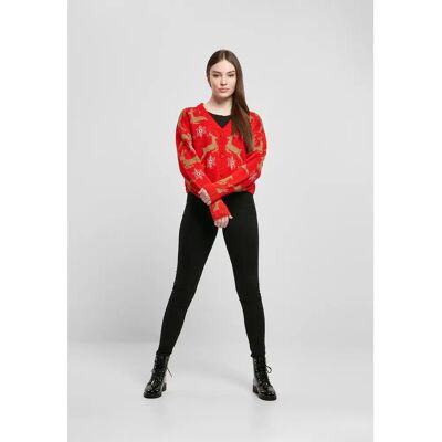 Strickjacke, Damen Urban Classics Shorts oversized christmas Rouge S Femme Strickjacke, Damen Urban Classics Shorts oversized christmas Rouge S Femme