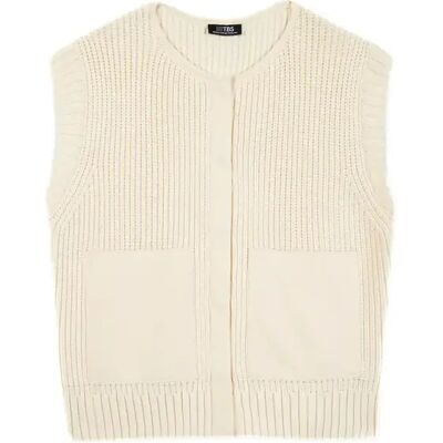 Ärmelloser Cardigan für Frauen TBS Suzie Beige L Femme Ärmelloser Cardigan für Frauen TBS Suzie Beige L Femme