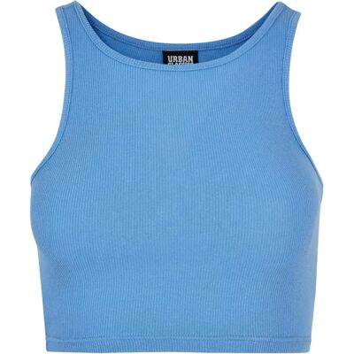 Geripptes Crop-Top, Damen Urban Classics Bleu XS Femme Geripptes Crop-Top, Damen Urban Classics Bleu XS Femme