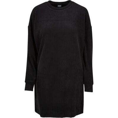 Kleid mit Rundhalsausschnitt aus Cord Frau Urban Classics Noir XS Femme Kleid mit Rundhalsausschnitt aus Cord Frau Urban Classics Noir XS Femme