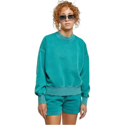 Sweatshirt Oversize Damen Urban Classics Stone Washed Vert XS Femme Sweatshirt Oversize Damen Urban Classics Stone Washed Vert XS Femme