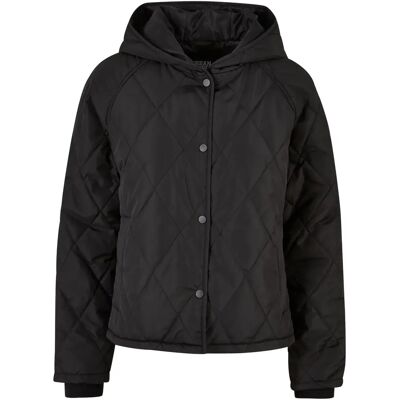 Oversize-Daunenjacke mit Kapuze, Damen Urban Classics Diamond Noir XS Femme Oversize-Daunenjacke mit Kapuze, Damen Urban Classics Diamond Noir XS Femme
