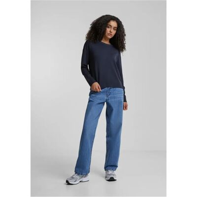 Damen Strickpullover mit Rundhalsausschnitt Urban Classics Bleu M Femme Damen Strickpullover mit Rundhalsausschnitt Urban Classics Bleu M Femme