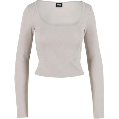 Langarm Crop-Top für Frauen Urban Classics Blanc S Femme Langarm Crop-Top für Frauen Urban Classics Blanc S Femme