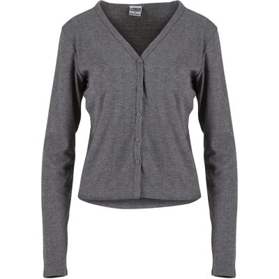 Strickjacke, Damen Urban Classics Rib Gris XS Femme Strickjacke, Damen Urban Classics Rib Gris XS Femme