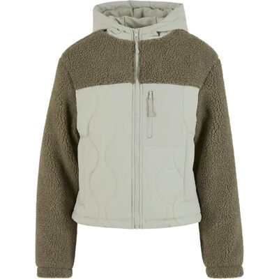 Damen Nylon Fleece Urban Classics Sherpa Crinkle Vert L Femme Damen Nylon Fleece Urban Classics Sherpa Crinkle Vert L Femme