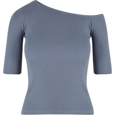 T-Shirt Urban Classics Organic Asymmetric Rib Gris S Femme T-Shirt Urban Classics Organic Asymmetric Rib Gris S Femme