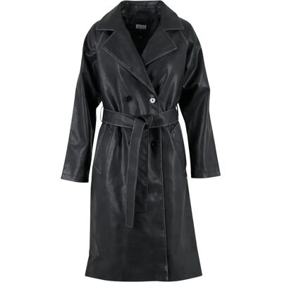 Lederjacke Damen Urban Classics Trenchcoat Noir S Femme Lederjacke Damen Urban Classics Trenchcoat Noir S Femme