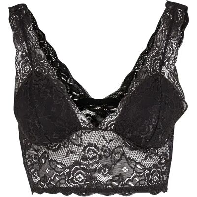Damen gepolsterter Spitzen-BH Urban Classics Noir S Femme Damen gepolsterter Spitzen-BH Urban Classics Noir S Femme