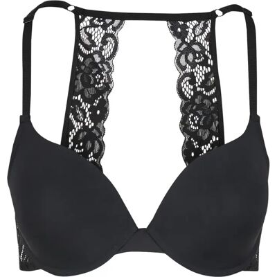 Damen gepolsterter BH mit Spitze am Rücken Urban Classics Noir 80C Femme Damen gepolsterter BH mit Spitze am Rücken Urban Classics Noir 80C Femme