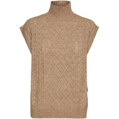 Ärmelloser Pullover Frau Vero Moda Vigga Beige M Femme Ärmelloser Pullover Frau Vero Moda Vigga Beige M Femme