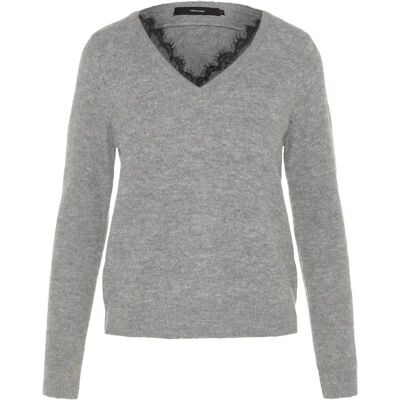 Pullover V-Ausschnitt Damen Vero Moda Vmiva Gris XS Femme Pullover V-Ausschnitt Damen Vero Moda Vmiva Gris XS Femme