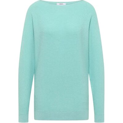 Pullover mit Rundhalsausschnitt Damen Cecil Dolman Bleu L Femme Pullover mit Rundhalsausschnitt Damen Cecil Dolman Bleu L Femme