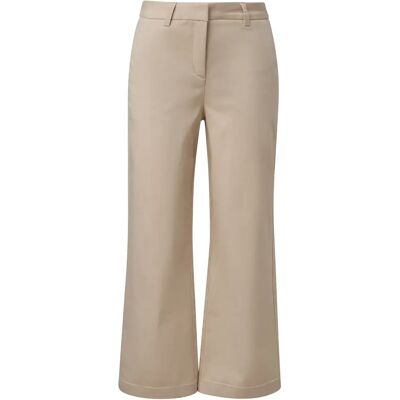 Hose weit geschnitten glänzender Stoff Damen COMMA Beige 48 Femme Hose weit geschnitten glänzender Stoff Damen COMMA Beige 48 Femme