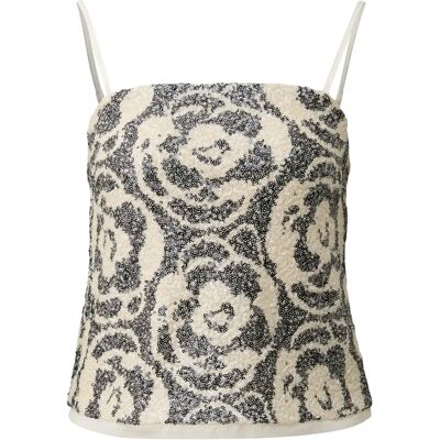 Bandeau-Top mit Pailletten und abnehmbarem Träger Damen COMMA Beige 36 Femme Bandeau-Top mit Pailletten und abnehmbarem Träger Damen COMMA Beige 36 Femme