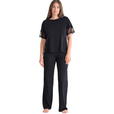 Damen Pyjama Hose T-Shirt Lisca Sia Noir XL Femme Damen Pyjama Hose T-Shirt Lisca Sia Noir XL Femme