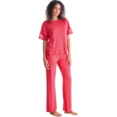 Damen Pyjama Hose T-Shirt Lisca Sia Rose 2XL Femme Damen Pyjama Hose T-Shirt Lisca Sia Rose 2XL Femme