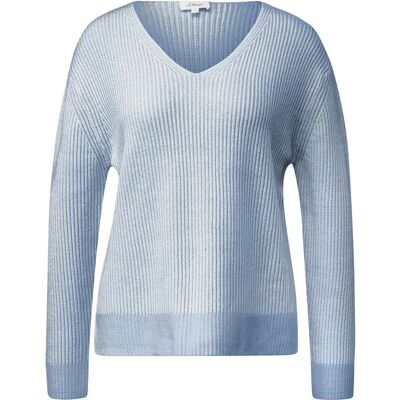 Doppelter Pull aus Baumwollmischung lockere Passform mit V-Ausschnitt Damen s.Oliver Bleu 48 Femme Doppelter Pull aus Baumwollmischung lockere Passform mit V-Ausschnitt Damen s.Oliver Bleu 48 Femme